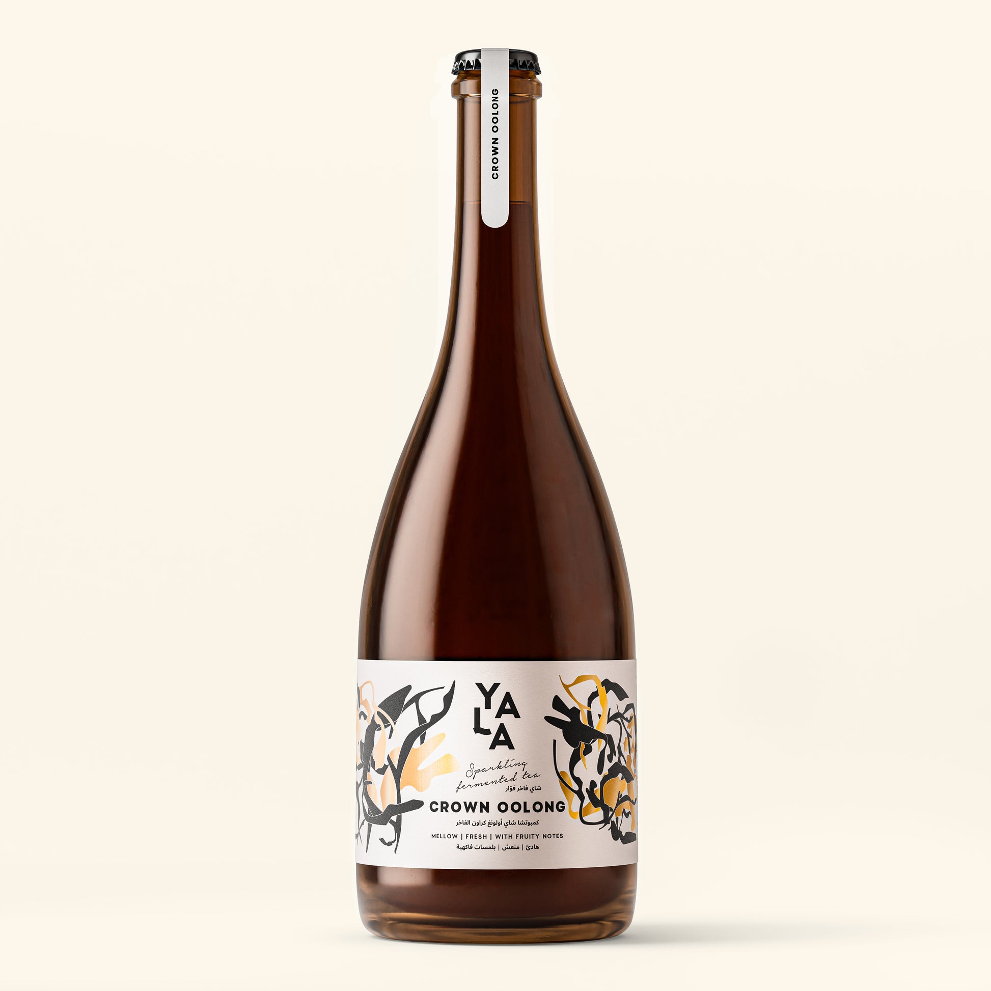 YALA Crown Oolong luxury sparkling tea 750ml bottle with artistic label design